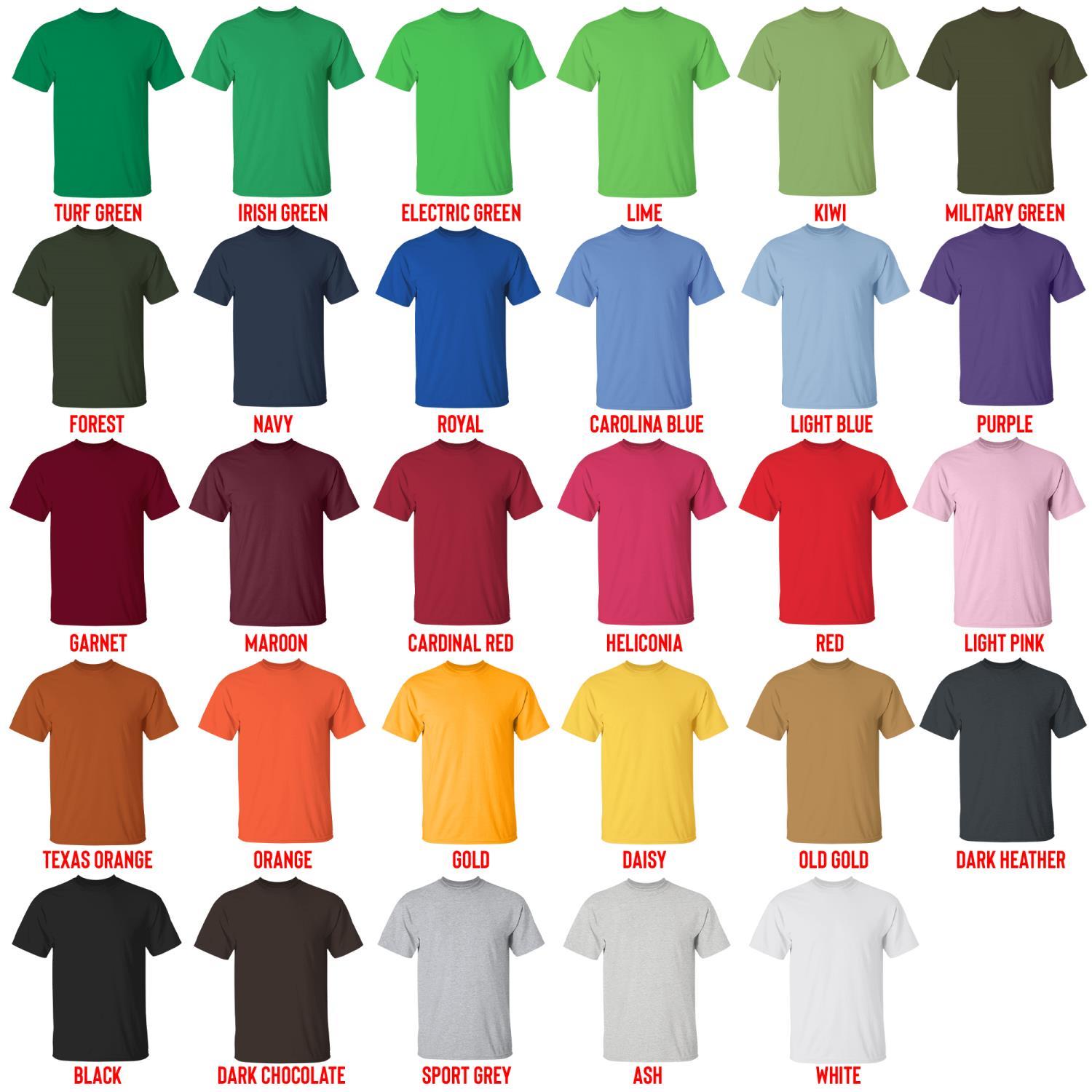 t shirt color chart - Satisfactory Merch