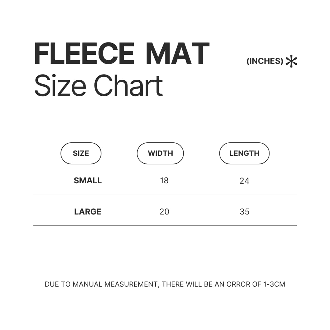 Fleece Mat Size Chart - Satisfactory Merch