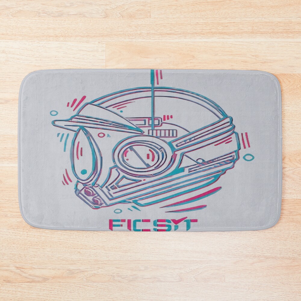 Satisfactory Neon Factory Aesthetic Bath Mat