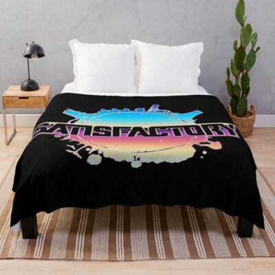 Satisfactory Early Access Logo Design Throw Blanket