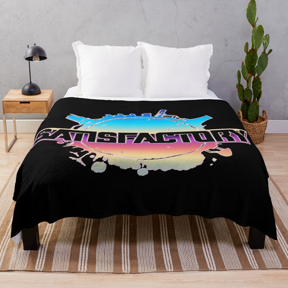 Satisfactory Early Access Logo Design Throw Blanket
