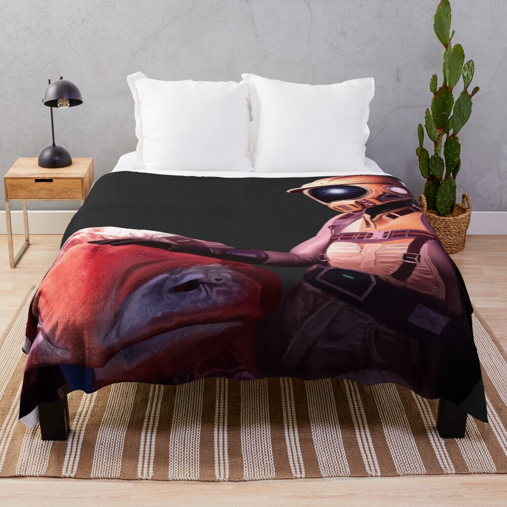 Satisfactory Scenic Factory Artwork Throw Blanket