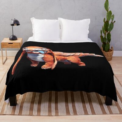 Satisfactory Friendly Lizard Doggo Throw Blanket