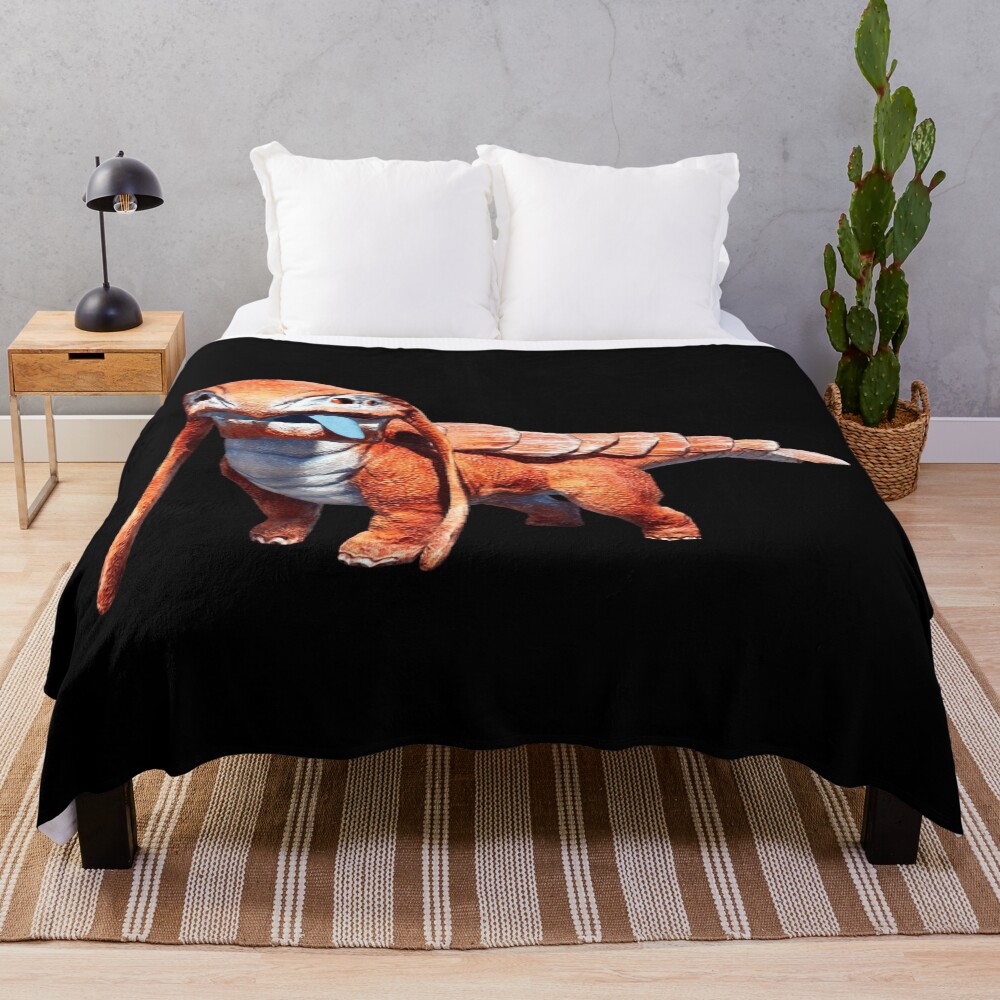 Satisfactory Friendly Lizard Doggo Throw Blanket