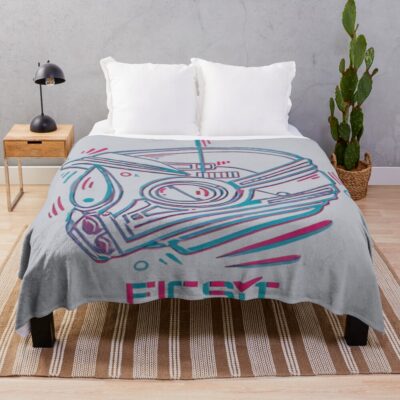 Satisfactory Neon Factory Aesthetic Throw Blanket