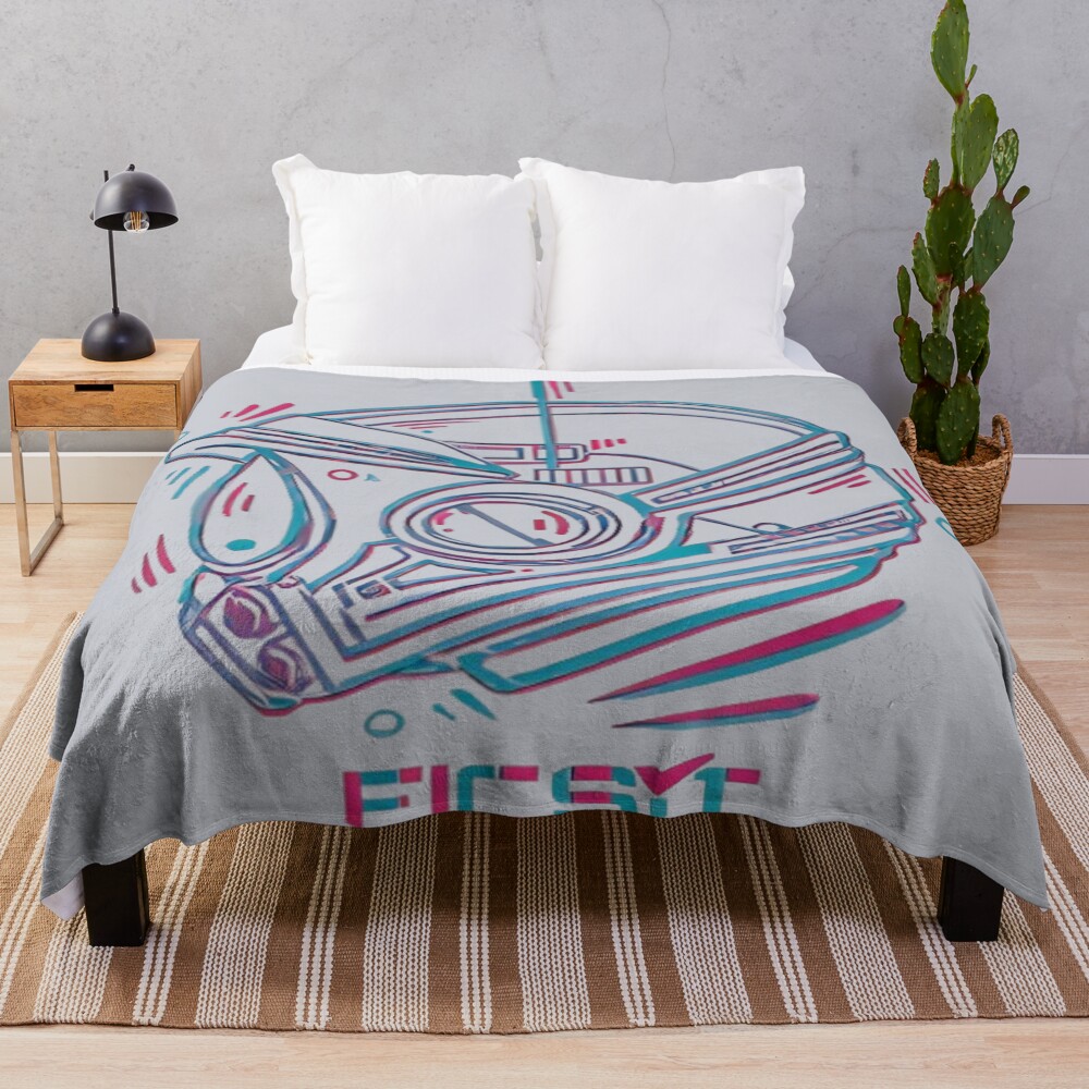 Satisfactory Neon Factory Aesthetic Throw Blanket