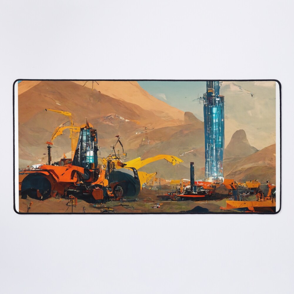 Satisfactory Futuristic Factory Scene Mouse Pad