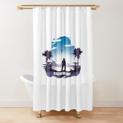 Satisfactory Factory Automation System Shower Curtain