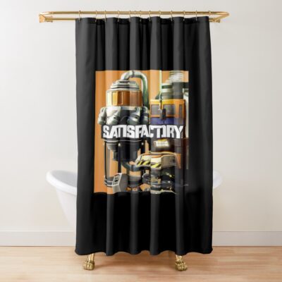 Satisfactory Industrial Factory Layout Shower Curtain