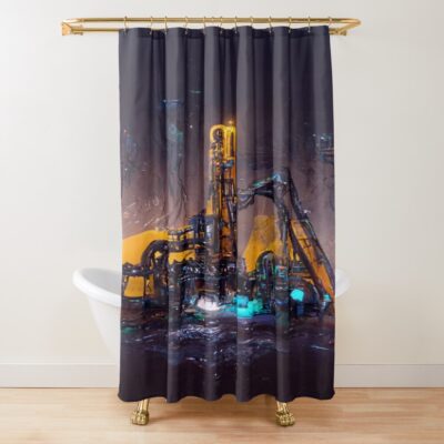Satisfactory Pioneer Base Artwork Shower Curtain