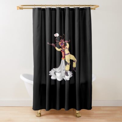 Satisfactory Space Elevator Project Shower Curtain