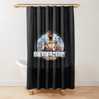 Satisfactory Factory Building Game Shower Curtain