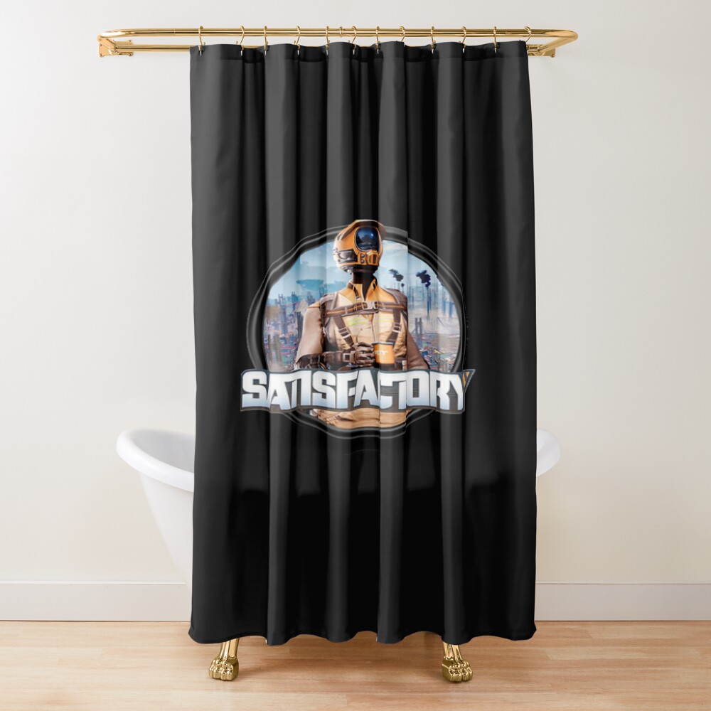 Satisfactory Factory Building Game Shower Curtain