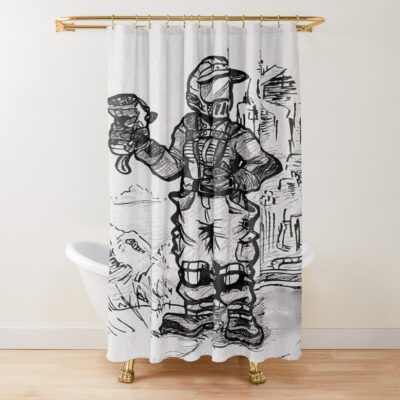 Satisfactory Conveyor Engineering Team Shower Curtain