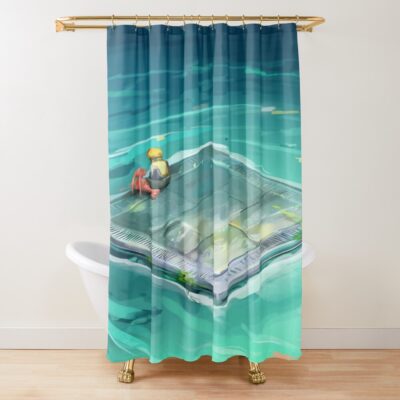 Satisfactory Pioneer Raft Artwork Shower Curtain