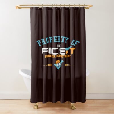 Satisfactory Ficsit Pioneers Department Shower Curtain