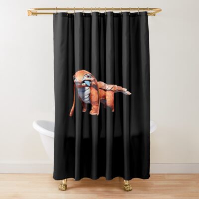Satisfactory Cute Lizard Doggo Companion Shower Curtain