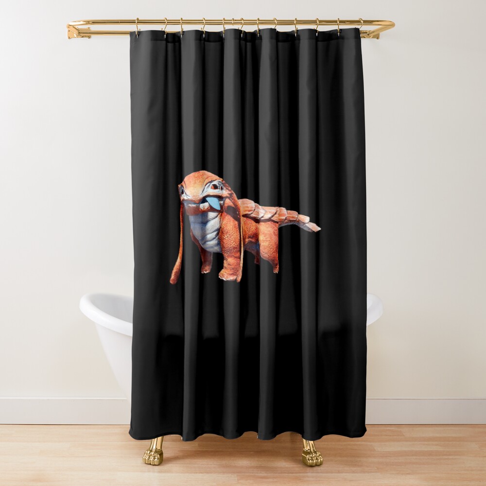Satisfactory Cute Lizard Doggo Companion Shower Curtain