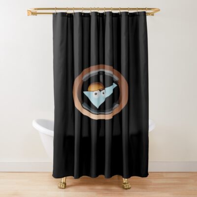 Satisfactory Ficsit Company Logo Shower Curtain