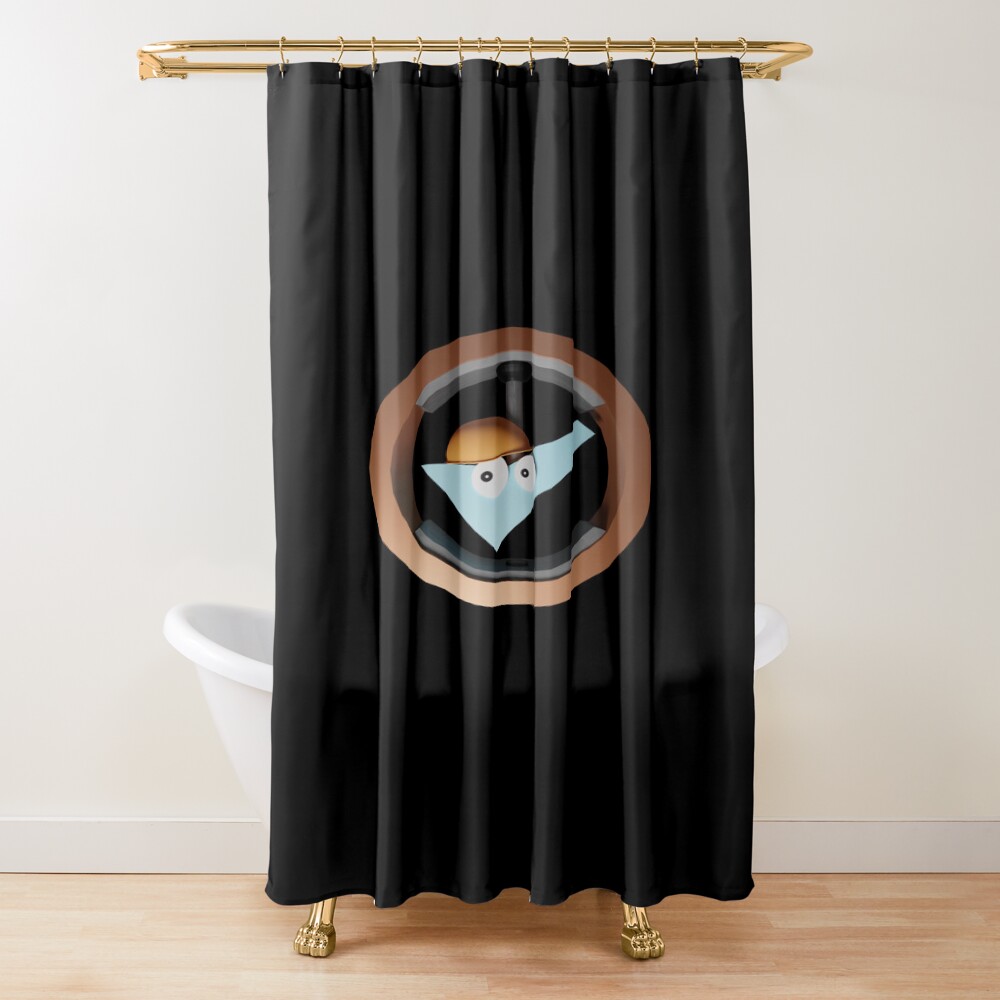 Satisfactory Ficsit Company Logo Shower Curtain