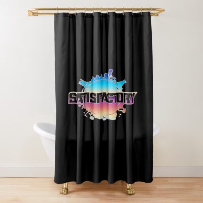 Satisfactory Early Access Logo Design Shower Curtain