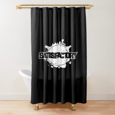 Satisfactory Vintage Early Access Logo Shower Curtain