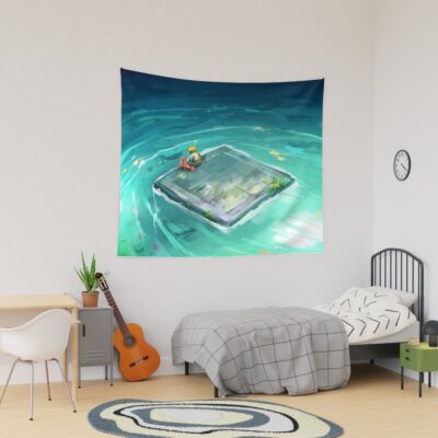 Satisfactory Alien Planet Raft Artwork Tapestry
