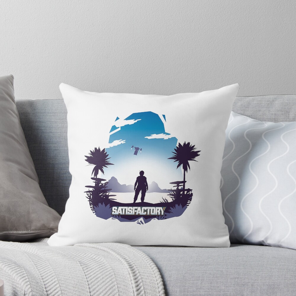 Satisfactory Factory Automation System Throw Pillow