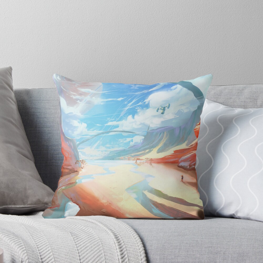 Satisfactory Dune Desert Landscape Art Throw Pillow