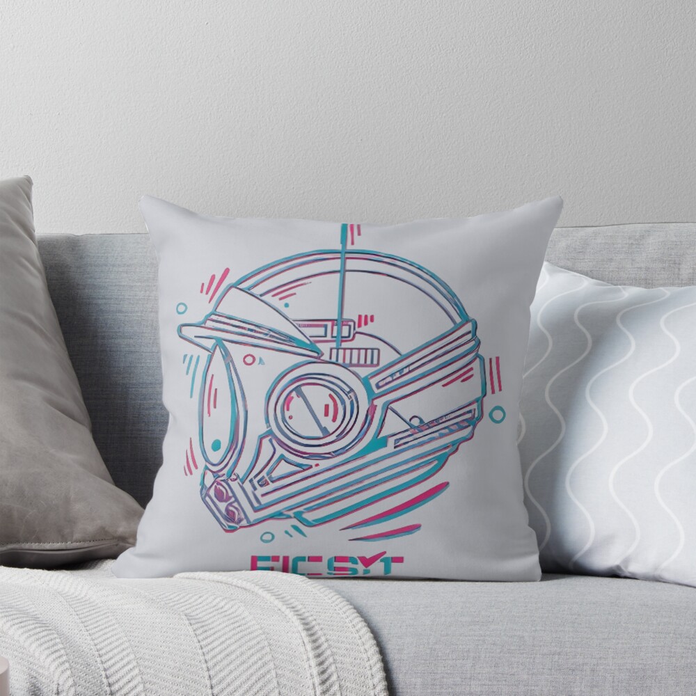 Satisfactory Neon Factory Aesthetic Throw Pillow