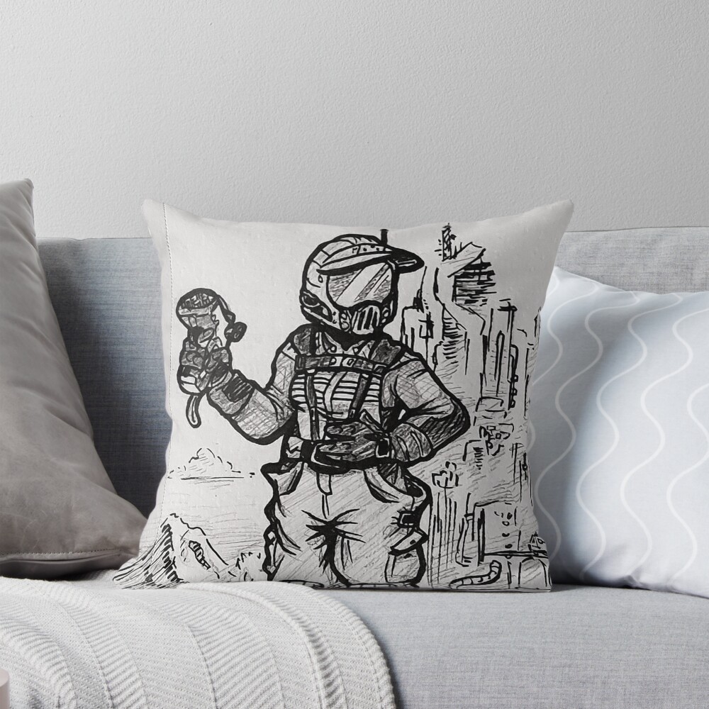 Satisfactory Conveyor Engineering Team Throw Pillow